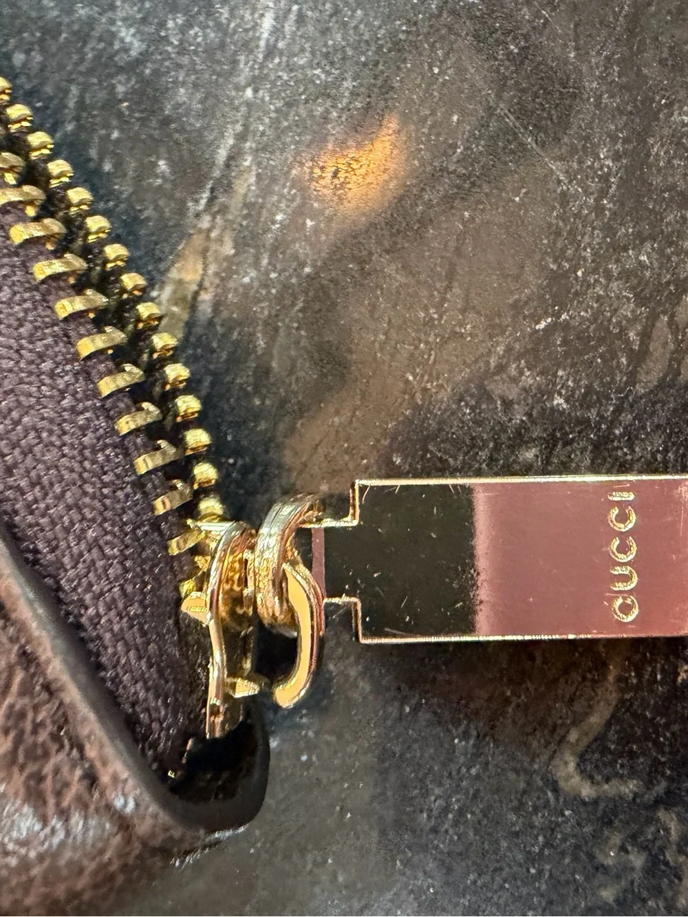 Gucci Brown Monogram Wallet with Green and Red Web and Gold GG Logo - Picture 5 of 5